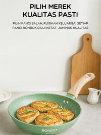 Gambar 【Live Exclusive】BONBOX BKE41202 Frying Pan 24 cm Panci Penggorengan Frypan Teflon Anti Lengket Marble Coating 20 cm - BKE41202 Black 24cm dari Bonbox Home Living undefined 4 Tokopedia