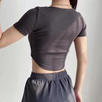 Gambar Yoona BJ385 Atasan Crop Top Tee Basic Korean Style Kaos Wanita Pendek-Hitam Polos Cewek Dewasa Panjang Tshirt Santai Bahan Katun Baju Oversize - Abu-abu, L dari yoona.fashion undefined 4 Tokopedia