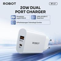 Gambar ROBOT RT-L7 Charger Iphone & Android Fast Charging 20W PD3.0 Dual Port USB-A & USB-C Perlindungan Cerdas Original - Bergaransi Resmi 1 Tahun - Bisa COD - RT-K7S dari RobotSmartPower undefined 2 Tokopedia