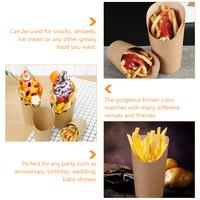 Gambar 50 Pcs Cup Holder French Fries Packing Bucket Waffle Storage Kraft Paper Take-out Cone dari Kalsum Muria undefined 4 Tokopedia