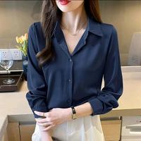 Gambar Faxara Blouse kemeja polos cewek kekinian atasan casual wanita lengan panjang outfit atasan kantor Baju kemeja blouse jumbo kemeja salur big Katun Soft Shakila - Cewek Coksu, M dari DTClothing undefined 4 Tokopedia