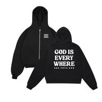 Gambar Suke.Co Hoodie Boxy Zipper Oversize God Is Every Where Blank On Black - Hitam DOF, M dari SUKE.CO Officiall undefined 4 Tokopedia
