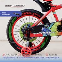 Gambar Sepeda BMX 18 New Phoenix 2203-3 Hi Ten Steel Rem V Brake Sepeda Anak Laki Laki Cowo Umur 4 5 6 Tahun Tromol Setir Oversize Roda Samping Klakson Pesawat – Toko Sepeda KS Bike Cirebon - Merah dari Toko Sepeda KS Bike Cirebon undefined 3 Tokopedia