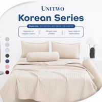 Gambar KHUSUS LIVE [BED COVER+SPREI SET] Bed Cover Set Dengan Sprei Set, Sarung Bantal dan Sarung Guling Full Pressing Karet Keliling Lembut Motif Polos - Seprei Set Polos Korea Lembut - BIRU TUA, 120CM x 200CM dari UNITWO Home_NEW undefined 1 Tokopedia