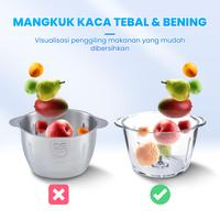 Gambar [Ischaindyofc] Chopper Kaca 0,6 L + 2.5 L dengan 4 Pisau Baja Tahan Karat 2 Tingkat Kecepatan dari FINITO ELEKTRONIK_NEW undefined 3 Tokopedia