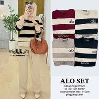 Gambar Alo Setelan Wanita (Atasan&Celana) Bahan Kaos Knit by W&W - maroon dari Shafana Gallery undefined 2 Tokopedia