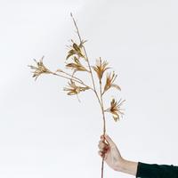 Gambar 6 & 7 Cabang Artificial Gold Leaf Bunga Emas Imlek Lili Flower Chinese New Year Decoration Ornamen CNY - 6 Branch dari Cecefavors undefined 1 Tokopedia