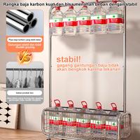 Gambar Rak Gantungan Baju Stainless Steel EMAS Rak Baju Gantung Aesthetic Gantungan Baju Berdiri 120CM - 60*35*166cm-Perak dari furniture superman undefined 5 Tokopedia