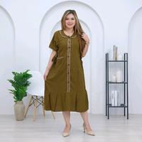 Gambar Daster Renda Kantong Full Kancing Bunsui LD 110/120 untuk Ibu Menyusui dan Bumil - Panjang 115 cm ruffle coquette dastertik tok aqila chibi keren kece wanita premium anak polos Kain bahan lainnya xl - merah bata/torakata, all size dari owner nafa store undefined 3 Tokopedia