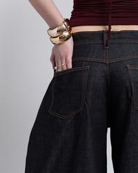 Gambar Wear Sarey - Pablo Barrel Baggy Pants - Raw Denim- Jeans - Celana Panjang Bawahan - Y2K - Strreet Style - Dark Indigo, S dari wearsarey undefined 5 Tokopedia