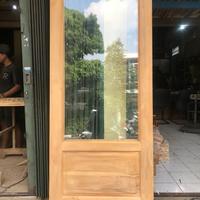 Gambar PINTU JATI MODEL BAKI VARIASI KACA POLOS 100% KAYU JATI PINTU MURAH PINTU RUMAH dari Cinta asih 3 bdg undefined 1 Tokopedia