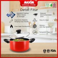 Gambar Maxim Valentino Panci Teflon Anti Lengket 20cm Dutch Oven + Tutup Kaca dari Maxim Kitchenware_NEW undefined 3 Tokopedia