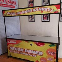 Gambar PRE ORDER Booth Portable Meja Lipat Rombong Es Buah Kekinian Es Aquarium ukuran 2 meter - Aluminium Hitam dari Lapak Booth undefined 2 Tokopedia