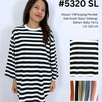 Gambar Atasan cewek santai casual babyterry lengan ⅞ bordir salur Wanita Kaos Polos Baju Dewasa Motif Oversize - 5320 SL, 3pc warna mix dari Grosir Kediri Raya_NEW undefined 1 Tokopedia