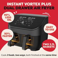 Gambar Instant Pot - Vortex Plus Dual Black Air Fryer - Large 7.6L, Family Size - Twin, Double 3.7L Baskets, Clear Window, Food Dehydrator, Grill, Bake, Roast, Reheat, Non-Stick, Easy Clean, Dishwasher Safe dari PenPower undefined 5 Tokopedia