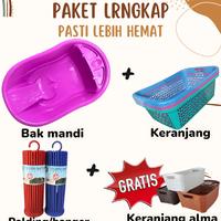 Gambar PAKET SATU SET PERLENGKAPAN MANDI BAYI. BAK MANDI BAYI+KERANJANG+POLDING 20STIK/REIVO 20STIK+BONUS KERANJANG ALMAMINI. PAKET LENGKAP PERLENGKAPAN MANDI BAYI POLIN Biru Pink - pink dari tesishoop undefined 2 Tokopedia
