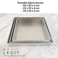 Gambar Loyang Kue Persegi Spiku Brownies Bolu tinggi 4 cm Anti Penyok Super Tebal - 24 x 24 x 4 cm dari Store Legit Baking undefined 2 Tokopedia