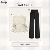 Gambar Satu Set Clean Outfit Wanita Kekinian OOTD ( Vest Cherish + Manset + Celana Knit + Jilbab ) One Set Hijab Style - OL32 | Setelan Cewek Baju Panjang Casual Muslim Kerja Hitam Basic Atasan Formal Kantor Bawahan Soft Standar Outer Gamis - Set 4 In 1 dari Oltero undefined 5 Tokopedia