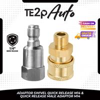 Gambar Te2p Auto Adaptor Nepel Swivel Anti Kusut M14 Female Ke M14 Male Set 2 Pcs Konektor Sambungan Mesin Ke Selang Selang Ke Gun Ukuran M14 Adapter Penyambung Selang Quick Release Mesin Jet Cleaner High Pressure Washer Steam Cuci Mobil Car Kendaraan Motor QRJ dari Te2p Hardware undefined 1 Tokopedia