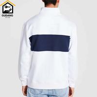 Gambar Half Zip Sweater Jaket Sweater Kerah Kombinasi  Putih Navy Oversize S-6XL - S, SESUAI GAMBAR dari gudangbigsize undefined 3 Tokopedia