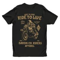 Gambar Kaos Vintage Motor Bikers Live to Ride Retro Custom Motorcycle T-Shirt - S dari The Don and Baron Co. undefined 1 Tokopedia