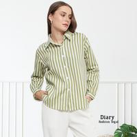 Gambar Kemeja Wanita Salur Hitam Putih Lengan Panjang Oversize L XL XXL Nyaman Tangan Rayon Santai Kancing Atasan Kain Katun Motif Garis Formal hanum blouse linen Standar premium atasan wanita kekinian - Milo, L dari maya, collection undefined 4 Tokopedia
