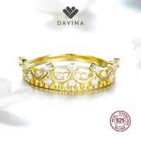 Gambar DAVINA Ladies Reina Ring Gold Color Sterling Silver 925 - Cincin Wanita Perak S925 Mahkota - 6 dari DAVINA Jewelry undefined 3 Tokopedia