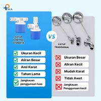 Gambar Kran Otomatis Air Pelampung Toren Kontrol Bak Mandi 1/2 inch 3/4 inch Sensor Keran Tandon Kran Water Control Bak Kontrol Air Otomatis - TEGAK 1/2 Inch dari Bestylifeshop undefined 4 Tokopedia