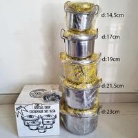 Gambar PANCI ISI 5 SPECIAL DEEP COOKWARE SET 16/24 STAINLESS STEEL 555 DENGAN TUTUP dari Lieden Shop undefined 2 Tokopedia