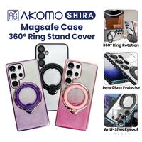 Gambar AKOMO SHIRA Soft Case For Samsung Galaxy S25 Ultra Plus FE S24 S23 S22 5G Magsafe Softcase Kick Stand 360 Ring Silicone CLEAR & GLITTER With Camera Lens Glass Protector Cover Casing S25Ultra S25Plus S24Ultra S23Ultra S22Ultra S24FE S23FE S24Plus S23Plus - Clear Hitam, S25 Ultra dari Hoolo undefined 1 Tokopedia