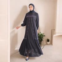 Gambar Amie Collection Hijab Style Zaskia Maxi Dress Baju Gamis Muslim Wanita Bahan Cerutty LD 110 sd 120 Panjang Lilac Mocca Ceruty Simple Navy • simpel - Black, M dari Amie Collection Hijab Style_NEW undefined 1 Tokopedia