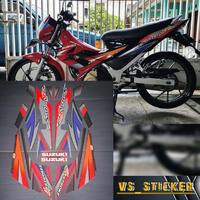 Gambar STRIPING LIST STANDART MOTOR SUZUKI SATRIA F150 CBU 2005 2006 BIRU MERAH Motorcycle Sporty - biru dari vs sticker_NEW undefined 2 Tokopedia