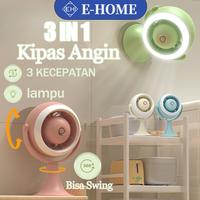 Gambar E-Home【Bisa Dinding & Swing】 Kipas Angin Portable Cas Tidak Berisik Putar 360° Kipas angin mini meja listrik 3 KECEPATAN - Merah Jambu dari E-Home Shop undefined 1 Tokopedia