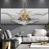 Gambar Fight Over The Buddha Living Room Sofa Background Wall Decoration Painting Monkey King 3D Relief Hanging Painting - Type B dari Garwan shop undefined 3 Tokopedia