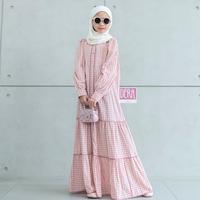 Gambar Dera Kids Mustika Long Dress Bahan Permium Katun Umur Usia 3 4 5 6 7 8 9 10 11 12 Tahun Gamis Anak Perempuan List Berumpak Baju Cantik - Pink, XL dari dera kids_NEW undefined 1 Tokopedia