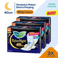 Gambar Laurier Relax Night Wing Gathers 16s Triplepack - Pembalut 40cm dari KAO Indonesia undefined 1 Tokopedia