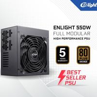 Gambar ENLIGHT BLACK SILVER EN-550 Watt FULL MODULAR 80+ Bronze Power Supply PSU dari ENLIGHT Indonesia undefined 1 Tokopedia