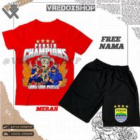 Gambar (BISA COD) Setelan Kaos Celana Pendek Motif Persib Bandung Bintang 4 Champion Liga 1/ Baju Persib Champion Liga1 2025 Back to Back/ T-shirt Kids Pakaian Distro Fashion Anak untuk Laki-laki dan Perempuan Usia 3-12 Tahun/ Free  Nama - Hitam, M 3-4 Tahun dari VredoX undefined 3 Tokopedia