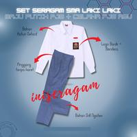 Gambar Setelan Seragam Sekolah SMA SMK Laki Perempuan Atasan Baju Kemeja Lengan Panjang Pendek Bawahan Celana Rok Rempel Plisket Span Belah Tengah 1 Panjang Warna Abu Seragam Sekolah SMA SMK MA Putih Logo Bordir - Baju Pjg + CL Pjg, 15/27 (bb 40kg) dari Ini Seragam undefined 4 Tokopedia