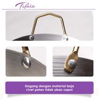 Gambar Tifale Wajan Stainless Tebal Pegangan Stainless Gold Premium Quality Masak Nasi Penggorengan Steel Kitchenware - 30 CM dari tifale.id undefined 5 Tokopedia