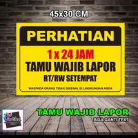 Gambar Cetak Print Stiker Vinyl Sign Perhatian Tamu Wajib Lapor 1x24 Jam - Stiker saja dari VERTIKAL PRINT undefined 1 Tokopedia