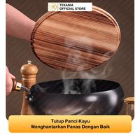 Gambar [EXCLUSIVE MAKSAN] TEXANIA Panci Carbon Steel Pot Anti Lengket Anti Gores Carbon 24cm Free Tutup Kayu Kitchenware dari Texania house ware store undefined 3 Tokopedia