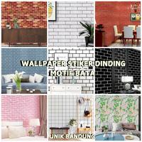 Gambar Wallpaper dinding 3d Wallpaper dinding kamar tidur wallstiker 45cm x 8M motif batu bata alam-UNIK BANDUNG - GH008 dari Unik Bandung_NEW undefined 1 Tokopedia