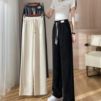 Gambar Spring Hot Sale Of The Season Women's Wide Leg Pants Drapey Corduroy Fleece Lined Straight Cut Slimming Versatile Tencel Narrow - L [recommended 55.00kg -67.50kg]], Gray 02 [thin]] dari qiimoraa undefined 2 Tokopedia