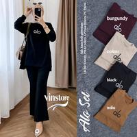 Gambar Alo Setelan Wanita (Atasan&Celana) Bahan Kaos Knit by Vinstore - burgundi dari Felicia Gallery undefined 1 Tokopedia