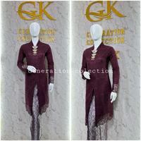 Gambar kebaya brokat V-neck malika - Navy, Set XXL dari Generation Kebaya undefined 1 Tokopedia