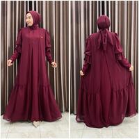 Gambar Alesya Official Abaya Voll 4 Polos Mafaza Gamis Lebaran Kondangan Set Hijab - Navy dari Alesya.0fficial.Store undefined 5 Tokopedia
