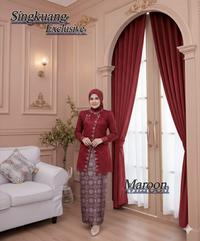 Gambar Singkuang Exclusive Set Kebaya Janggan Brokat & Rok Songket Ukuran M L XL XXL Muslim Atasan Elegan Mewah Dusty Pink - Navy, M, SET (Kebaya Brokat Janggan + Rok Songket) dari SINGKUANG EXCLUSIVE undefined 3 Tokopedia