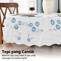 Gambar (D45-A & D45-C) NEWROOM88 Taplak Meja Cantik Bulat Motif Bunga Cocok Untuk Ruang Tamu Ukuran 180x180CM - Motif Biru-A, 180x180CM dari Newroom 88 undefined 4 Tokopedia