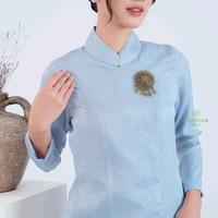 Gambar Kebaya Janggan Modern Bahan Santorini By Khalisa Batik- Dasiyah / Gadis Kretek Blue - Xs dari Khalisa Batik undefined 4 Tokopedia